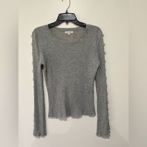 Ultra Flirt Gray sweater with Pearls size medium